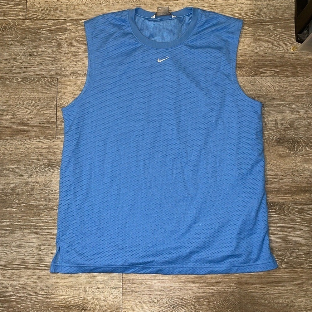Nike center check Basketball Jersey Tank Vintage Carolina Blue size large